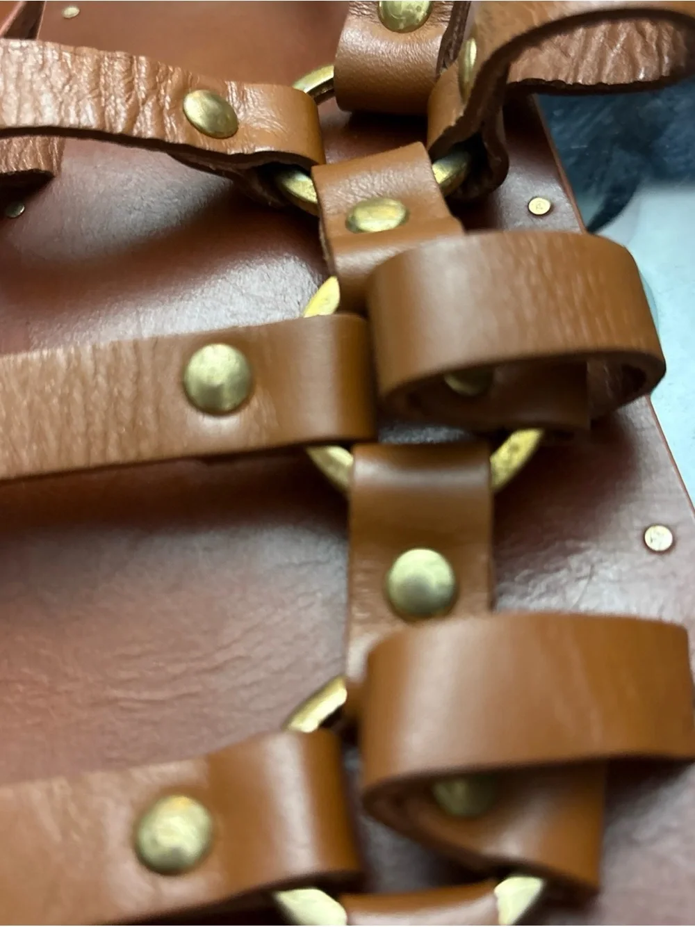 beek Crane stud  Leather Gladiator Sandals in Tan, size 8, handmade. - Picture 13 of 16